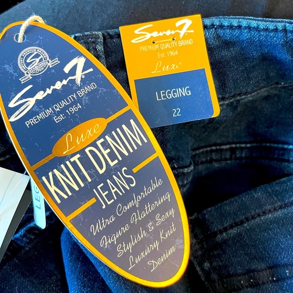 Seven7 Denim Women's  Demin Blue Leggings Skinny Jeans Stretch Pants, Sz 22 - Picture 4 of 12